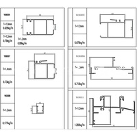 Profilé en aluminium insonorisant en gros d'usine, moulé existant, pour chambre, balcon, enclos, fenêtre au sol