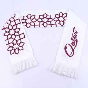 Écharpe en acrylique tricotée jacquard longue et durable avec pompons délicats pour supporters de basketball et de football, pour hommes, toutes saisons, promotion personnalisée - Product Image 5