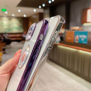 Kim Cương Mạ Phụ Nữ Điện Thoại Sang Trọng Trường Hợp Phụ Nữ Điện Thoại Chống Sốc Trường Hợp Đối Với iPhone 14 13 12 11 - Product Image 5