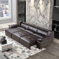 Sofá reclinable de cuero moderno de diseño italiano, cama eléctrica con control remoto, forma cuadrada de 3 plazas para muebles de sala de estar