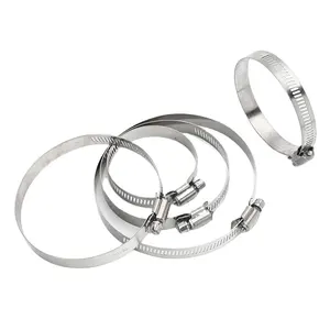 China Factory Stainless Steel Pipe Hose Clamp And American Adjustable 150-180mm Pipe Throat Hoop For Tube