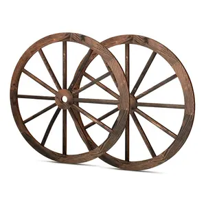12" diameter wagon wheel wall hanging decoration wooden wheels for garden decorations
