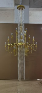 Candelabri di cristallo 24 luci a candela placcato in ferro portacandele a <span class=keywords><strong>colonna</strong></span> - Product Image 4