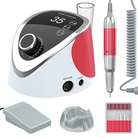 Machine à ongles professionnelle personnalisable 65W, lime à ongles électrique de bureau avec pédale, prise US pour manucure et pédicure
