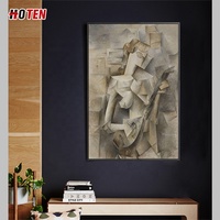 Portrait sur toile peint à la main par un artiste, moderne et personnalisé, HOTEN HT-00297, pour décoration murale intérieure