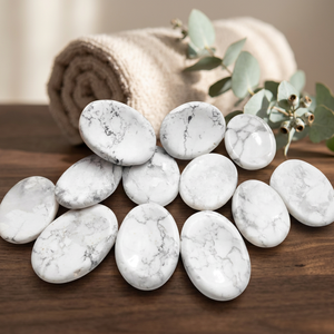 Piedras de preocupación de cristal natural howlita piedras naturales artesanías de cristal rocas minerales feng shui piedras de preocupación decorativas - Product Image 2