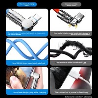 Câble de charge rapide Micro-USB rotatif à 180° 120W 3A pour téléphones mobiles Android avec conducteur en cuivre composite