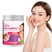 Poudre de collagène marin OEM pour la santé de la peau, des cheveux et des ongles avec biotine, vitamine C et mélatonine – Complément de collagène