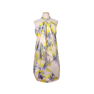 Scialle da donna con stampa a fiore lungo e morbido stile blu e <span class=keywords><strong>giallo</strong></span> in volino in poliestere - Product Image 3