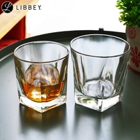 Libbey vente en gros verre pentagonal large bouche whisky verre à liqueur tasse renforcée fond épais jus lait eau Verre a Boire