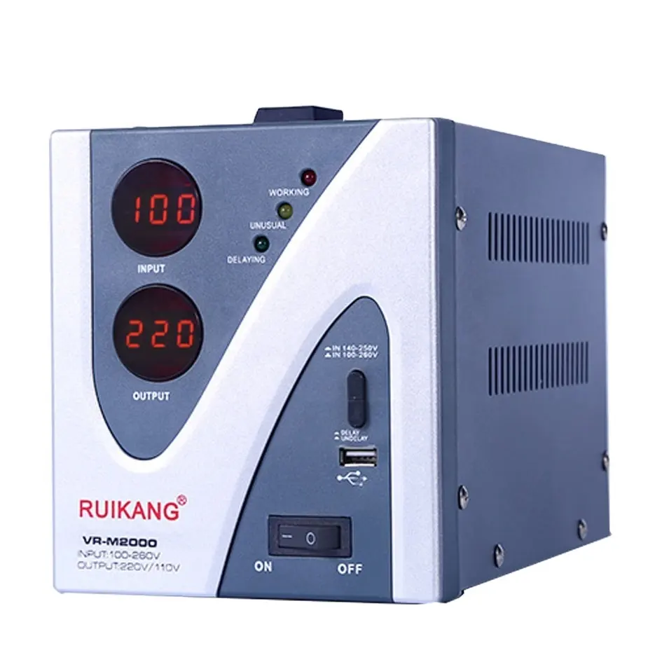 NDR-2000VAリレータイプ電圧レギュレータUSB Regulator Voltage 220V 10KVA自動電圧Stabilizer For Cool Fans