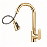 Robinet de cuisine avec bec flexible et bec col de cygne à arc élevé, mitigeur monocommande chaud/froid pour hôtels