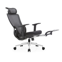 Chaise de bureau exécutive moderne avec dossier croisé en tissu maillé, pivotante, réglable en hauteur et avec appui-tête, pour usage commercial