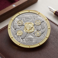 Op maat gemaakte herdenkingsmunt van metaal, tweekleurig verguld en verzilverd, 3D diepe reliëfembossing, zinklegering, voor souvenirs