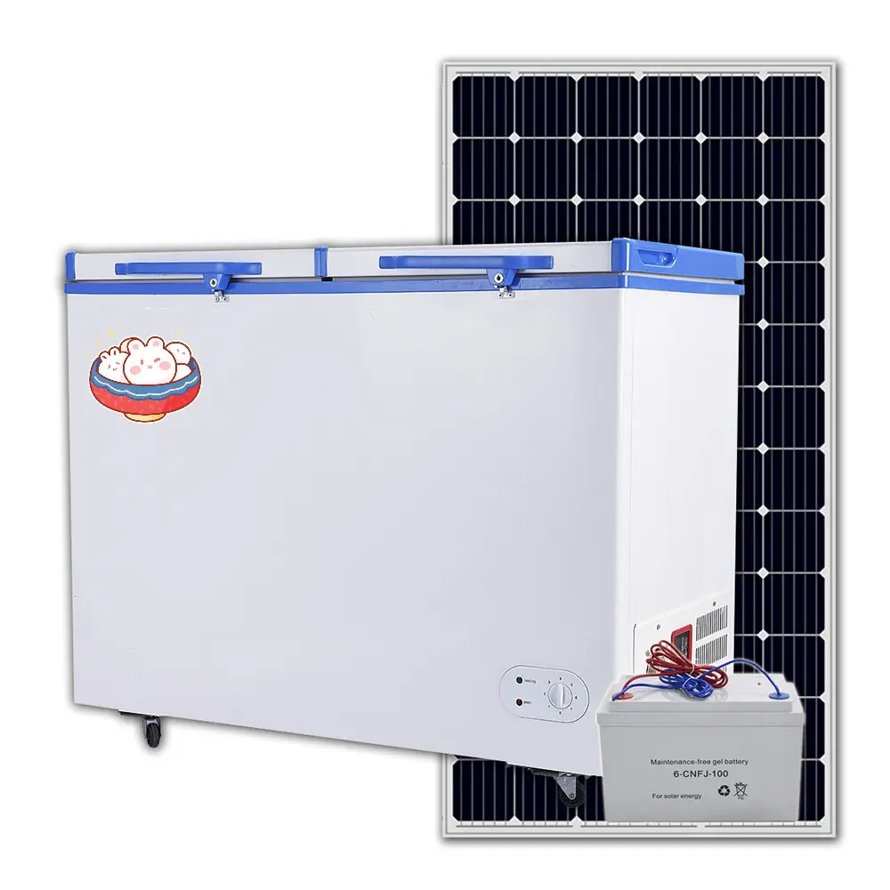 Bc/ BD-268พลังงานแสงอาทิตย์มินิบาร์ตู้เย็นที่มีแบตเตอรี่แผงเซลล์แสงอาทิตย์ตู้แช่แข็งหน้าอกลึก