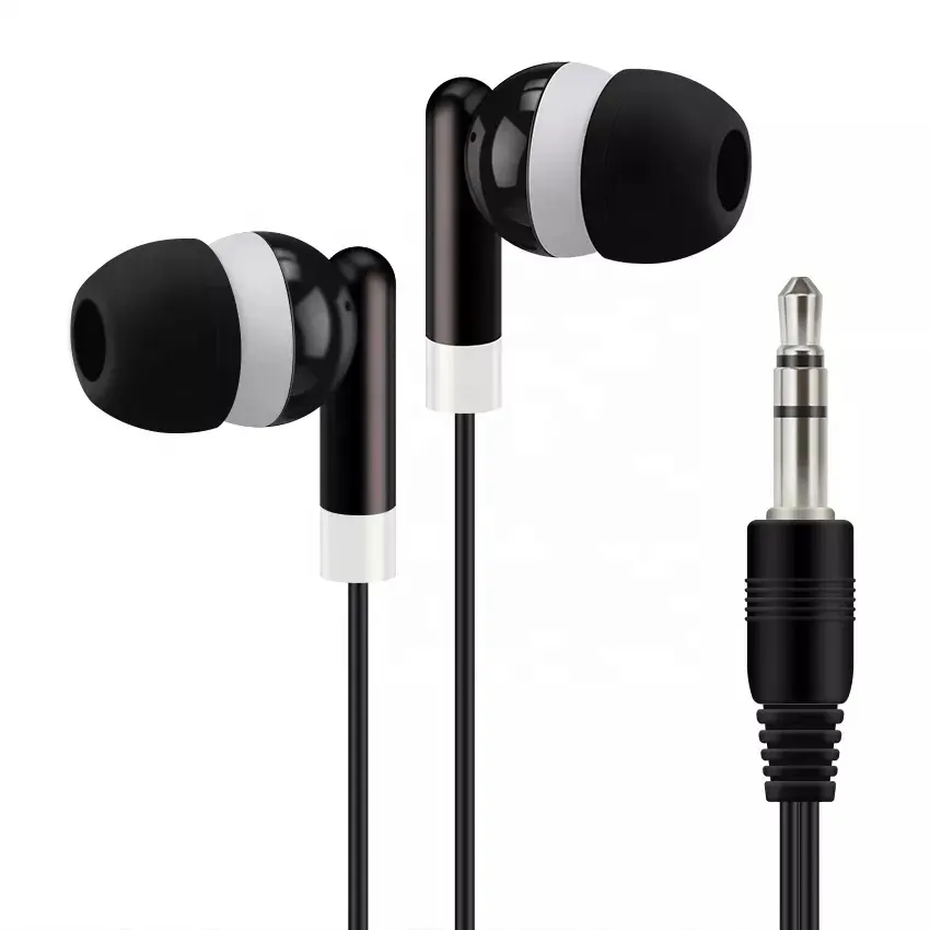 Kustomisasi Grosir Earphone Stereo Berkabel 3.5Mm Hadiah Sekali Pakai Headphone untuk Mp3 Mp4 Earbud Murah untuk Bus Penerbangan Pelajar