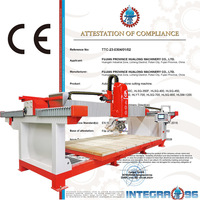 Machine à découper le pierre HUALONG HLSQ-400s à 4 axes, scie à pont à 45 degrés, machine à découper les carreaux pour granit, marbre, plan de travail