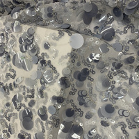 Tissu de base en maille texturée à sequins 100 % polyester tricoté, pleine largeur, robuste, multi-tailles, résistant à l'abrasion, pour robes et scènes