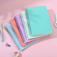 Carnet à spirales imperméable en PP, fournitures scolaires, journal ligné, cahier d'écriture pour étudiants, impression recto-verso
