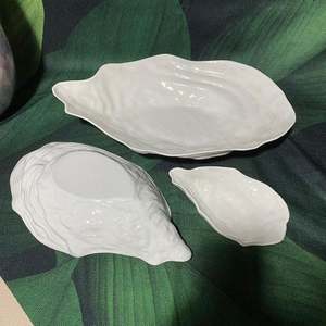 <span class=keywords><strong>Assiette</strong></span> à salade en forme de coquille d'<span class=keywords><strong>huître</strong></span> en céramique blanche pure pour restaurant, vaisselle créative pour hôtel Japandi - Product Image 4