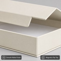 Boîte cadeau personnalisée en carton mat ivoire avec couvercle magnétique rabattable, pliable, vente en gros, directement de l'usine pour la vente au détail