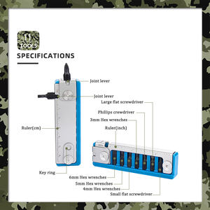 3.6 pouces mini <span class=keywords><strong>EDC</strong></span> 11 en 1 Multi Portable vélo outil entretien porte-clés vélo VTT moto général pour réparation - Product Image 4