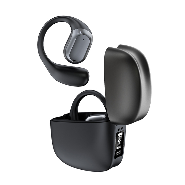 OWS Open Ear TWS Wireless Earbuds Ear Hook Open Wearable Stereo Bone Conduction Earphones with Digital LED Display