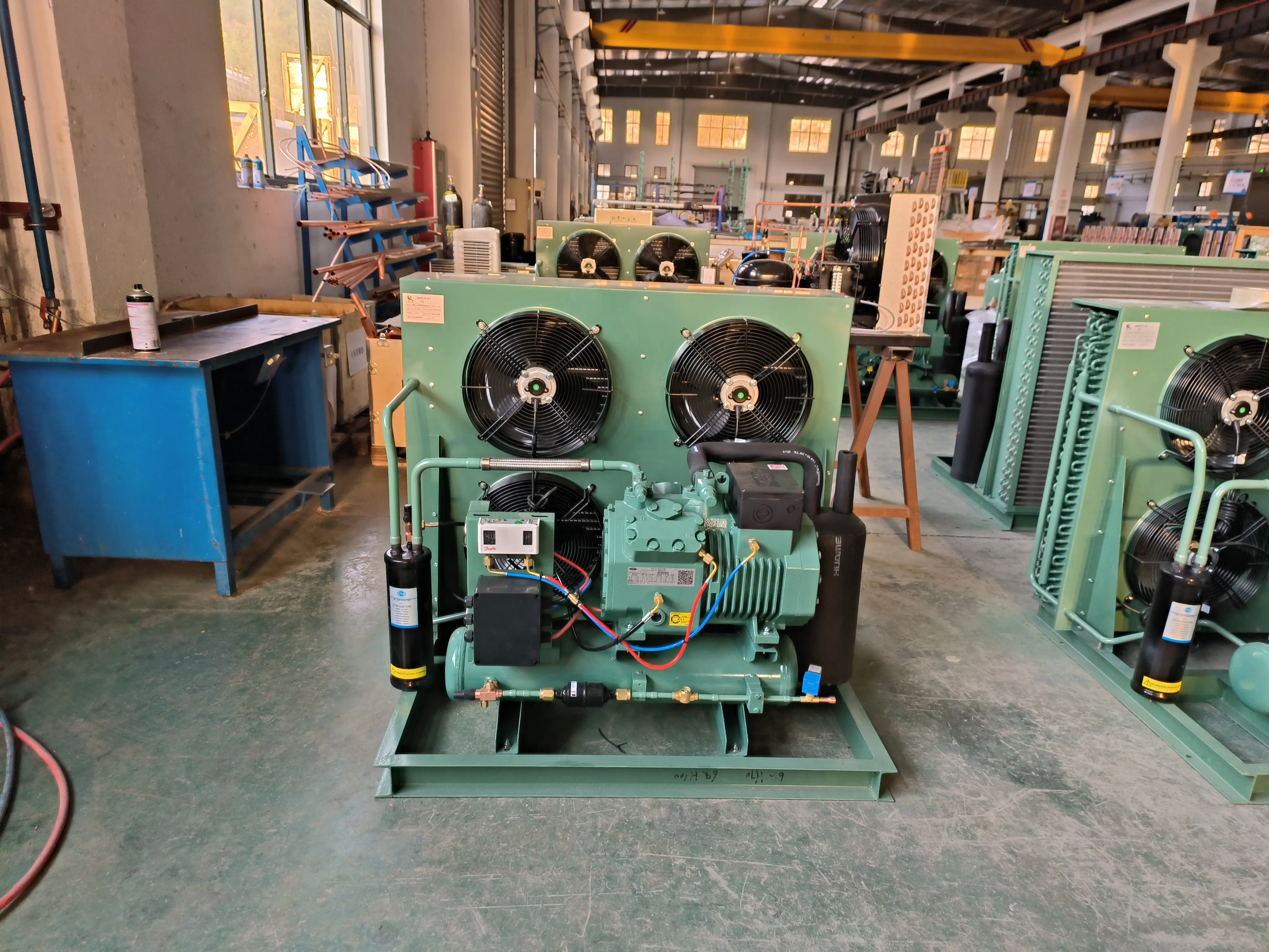 공장 판매 3hp 4hp 5hp 6hp 10hp 20hp 냉동 콘덴서 장치 냉방 용 공랭식 냉동고 응축 냉동 장치