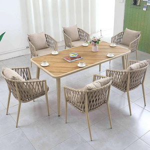 Juego de Muebles de Comedor de Aluminio Moderno y Duradero para Exteriores, Mesa y Sillas para Jardín, Patio o Apartamento con Diseño de Mimbre, para Restaurantes - Product Image 6