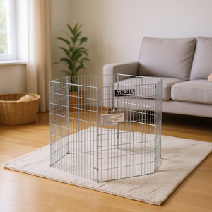 VEXCEA Cage modulaire pour animaux de compagnie à 6 panneaux, hexagonale, en fer galvanisé, taille moyenne, enclos intérieur pour animaux - Product Image 2