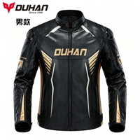 Blouson de moto pour homme DUHAN, imperméable, coupe-vent, avec protections CE, veste de course moto avec bandes réfléchissantes pour la sécurité