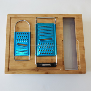 Planche à découper en bois <span class=keywords><strong>de</strong></span> bambou, avec râpe et tiroirs <span class=keywords><strong>de</strong></span> rangement - Product Image 6