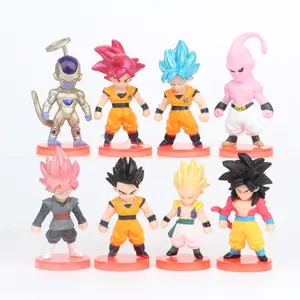 8 pcs/set Esferas do Dragão Figura Set Goku Vegeta Buu Gohan Freeza PVC Mini PVC Ação Toy