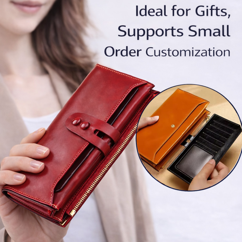 Genuine Vegetable Tanned Leather Ladies Long