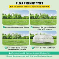 Grande serre tunnel pour plantes de 20 x 10 x 7 pieds, avec cerceaux écologiques, 3 poutres supérieures en diagonale