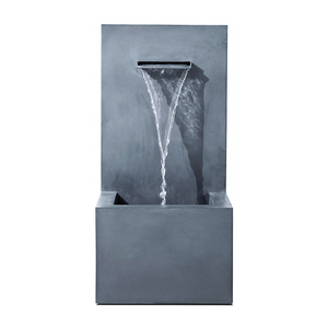 น้ำพุตกแต่งสวนแบบตั้งโต๊ะ รุ่นใหม่ปี 2026 ทำจากอะลูมิเนียมสีดำ รูปทรงลูกบาศก์ พร้อมปลั๊กไฟ - Product Image 2