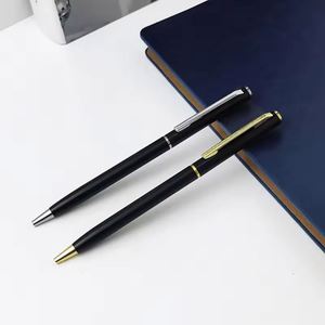 Stylo bille de luxe personnalisé avec logo, corps jaune en plastique, encre noire, pour fournitures de bureau et cadeaux d'affaires - Product Image 4