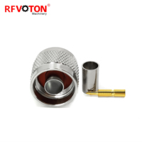 Konektor Koaksial RF Tipe N Male Crimp Solder Non Solder Pin Terminal Plug Kompatibel dengan Kabel Koaksial LMR240 RG8X H155 RG59