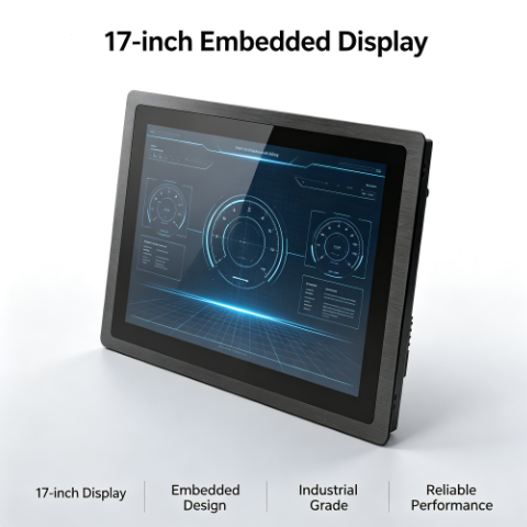 1000 Nits PC 15 17 18.5 21.5 Inch Industrial Capacitive Touch Screen Monitor Embedded Pc 17inch Industrial Machine Panel Display