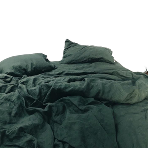 Simple <strong>Blue</strong> Stonewashed Woven Bedding Set Quilt and Duvet <strong>Cover</strong> - Product Image 4