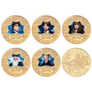 Monedas Conmemorativas de Metal con Temática de Películas, Monedas de Oro de <span class=keywords><strong>Harry</strong></span> <span class=keywords><strong>Potter</strong></span>, Proceso de Fundición a Presión, Chapadas en Oro, Venta al Por Mayor - Product Image 1