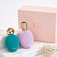 Flacon de parfum en verre floqué transparent de 50 ml avec pulvérisateur à pompe pour cadeaux de mariage et emballages en gros, boîtes de parfum en stock