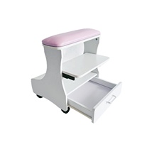 Table à ongles blanche avec accoudoir pour pédicure et manucure, tiroir et étagère à chaussures, mobilier de salon