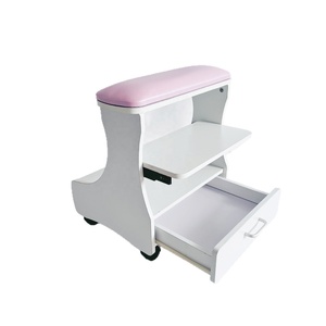 Table à ongles blanche avec accoudoir pour pédicure et manucure, tiroir et étagère à chaussures, mobilier de salon - Product Image 3