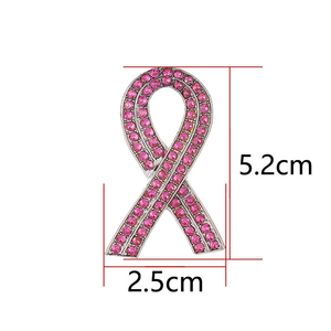 Venta al por mayor Concienciación sobre el cáncer <span class=keywords><strong>de</strong></span> <span class=keywords><strong>mama</strong></span> Cinta Rosa Pin <span class=keywords><strong>de</strong></span> solapa Broche Cristal Rhinestone Broche <span class=keywords><strong>de</strong></span> metal Joyería - Product Image 2