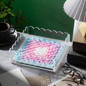 Bandeja acrílica festoneada personalizada moderna de alta calidad de fábrica al por mayor con cajón de inserción - Product Image 1