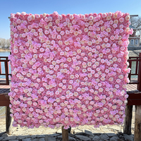 Dekorasi Dinding Sutra Mawar Merah Putih Buatan Warna-warni Cantik Custom Pabrik untuk Pesta Pernikahan 70cm Model QYYN-512