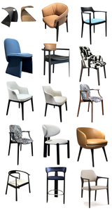 Chaise de salle à manger moderne en tissu <span class=keywords><strong>fourrure</strong></span>, avec dossier incurvé et pieds en bois massif, <span class=keywords><strong>fauteuil</strong></span> confortable pour restaurant et café. - Product Image 5