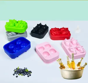 Moule personnalisé 4 trous Moules de fabrication de savon en silicone en forme de visage souriant Moules en silicone pour savon