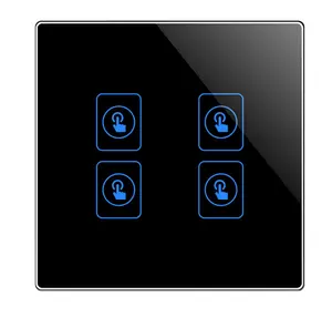 Reino Unido vida inteligente enchufes eléctricos y dispositivos de interruptor panel de control inteligente ZigBee Alexa tuya Interruptor táctil de luz de pared de casa inteligente